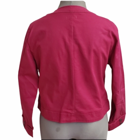 PINKISH RED ☆ CROPPED ☆ ZIP FRONT JACKET ☆ 1X ☆  NWOT - Picture 11 of 12